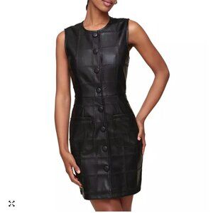 AVEC LES FILLES | Textured Faux-Ever Leather Mini Dress
